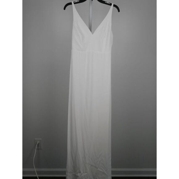 Lulu's White Button Back Mermaid Maxi Dress M - Picture 3 of 8